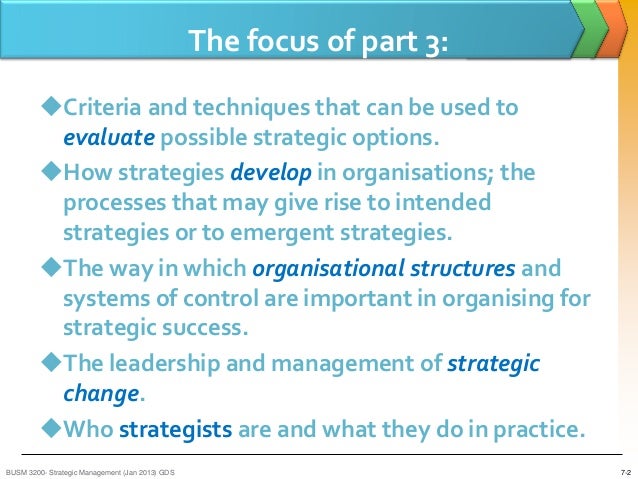 identify strategic options and decisions strategic options in strategic management